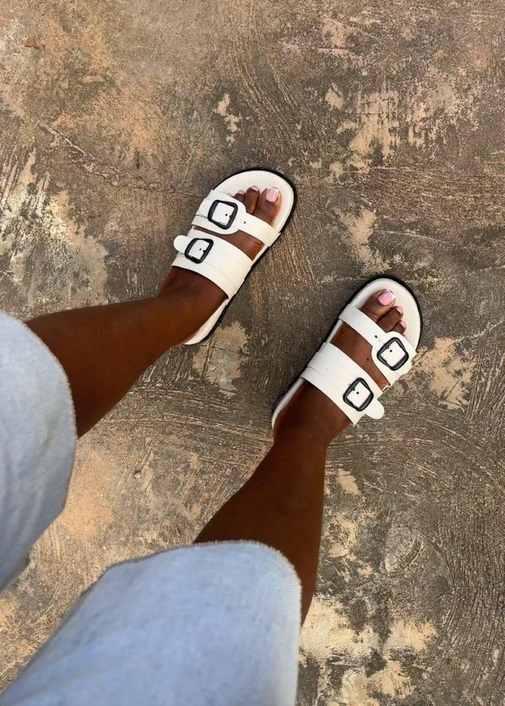 White buckle slides